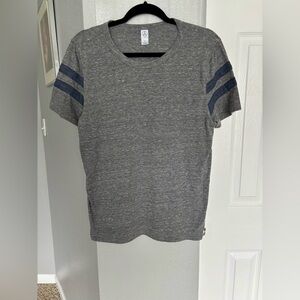 Alternative Gray Tee with Navy Stripes Size M